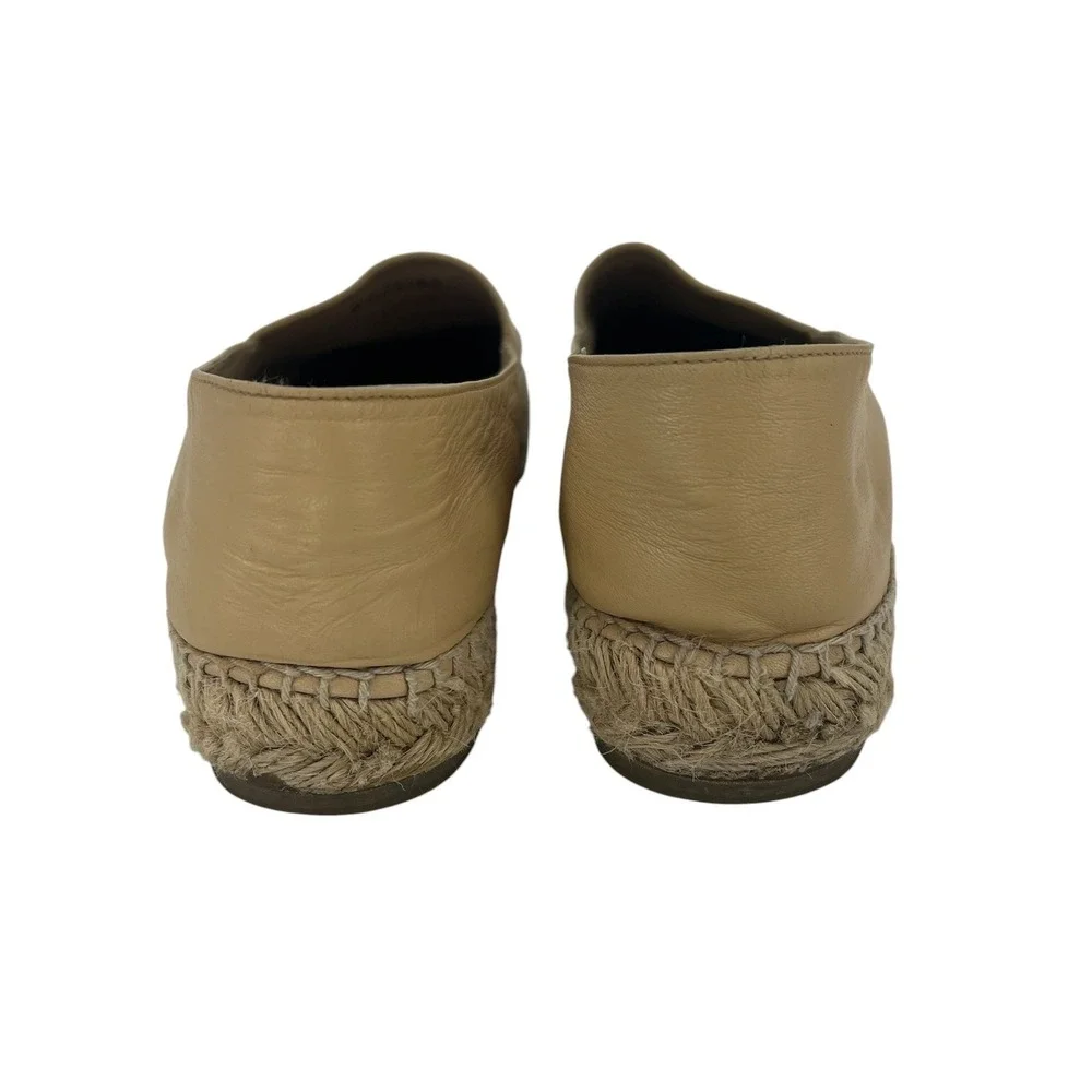 Chanel Lambskin CC Cap Toe Espadrilles Beige Black Size 41